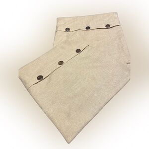 Beige Buttoned Pillow Covers